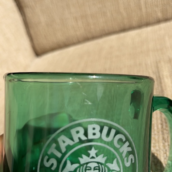 SOLD Starbucks RARE Limited Edition Etched Clear Glass Mug Green - Picture 5 of 6